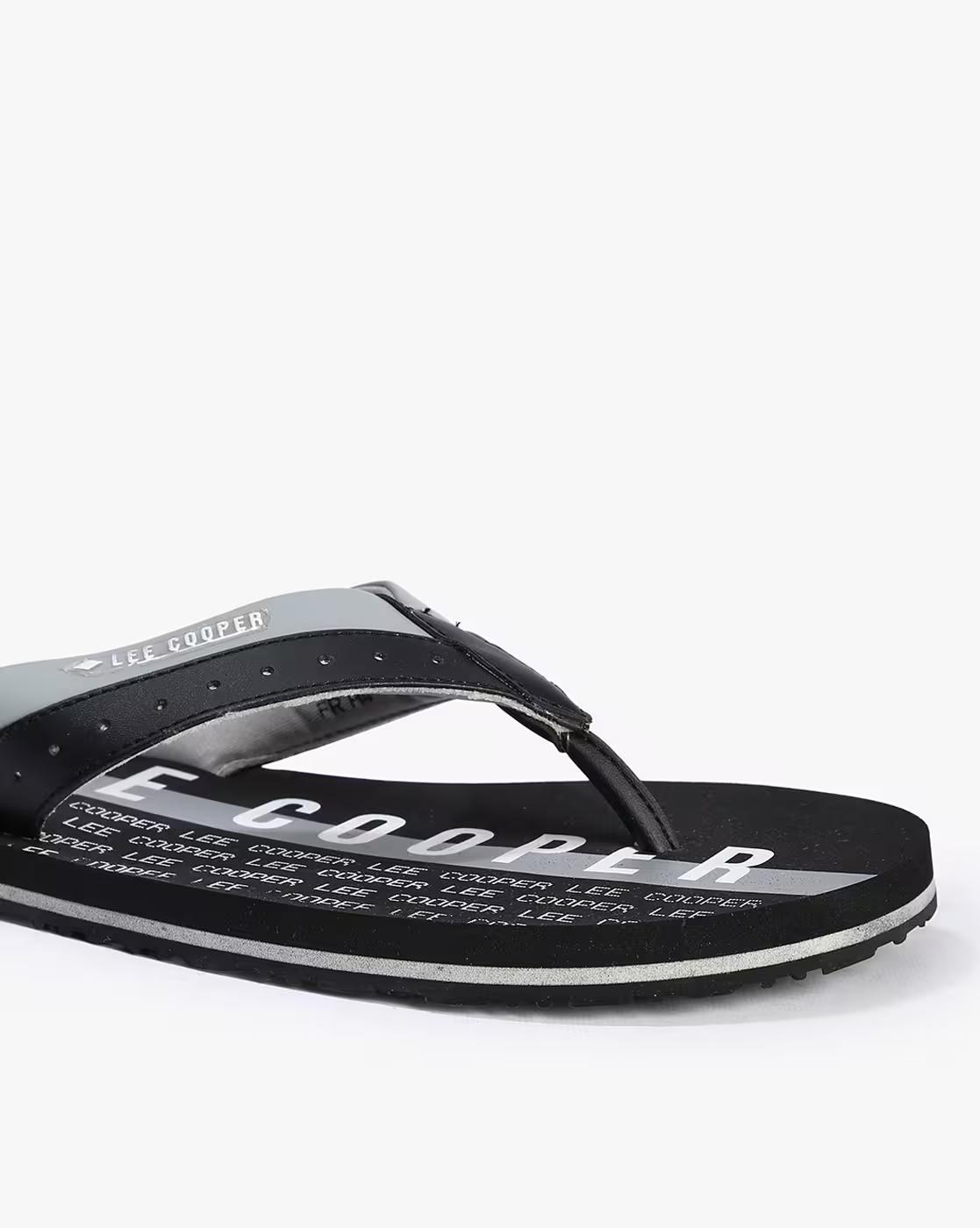 Lee Cooper | Men Brand Print Thong-Strap Flip-Flops|5