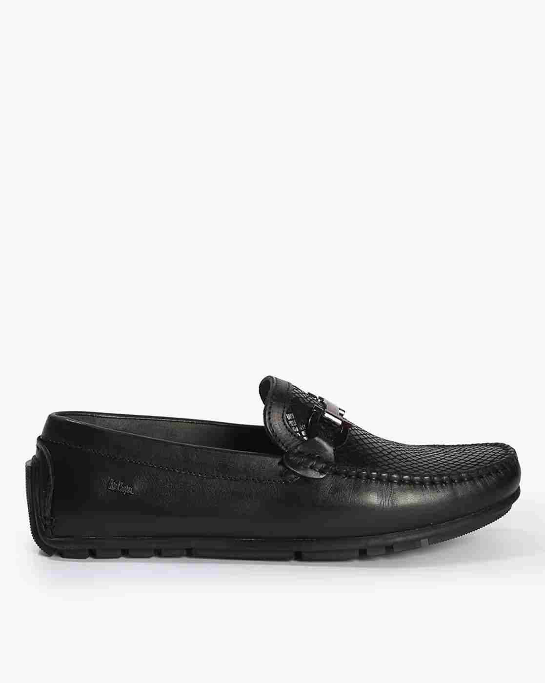Men Patterned Leather Bit Loafers
