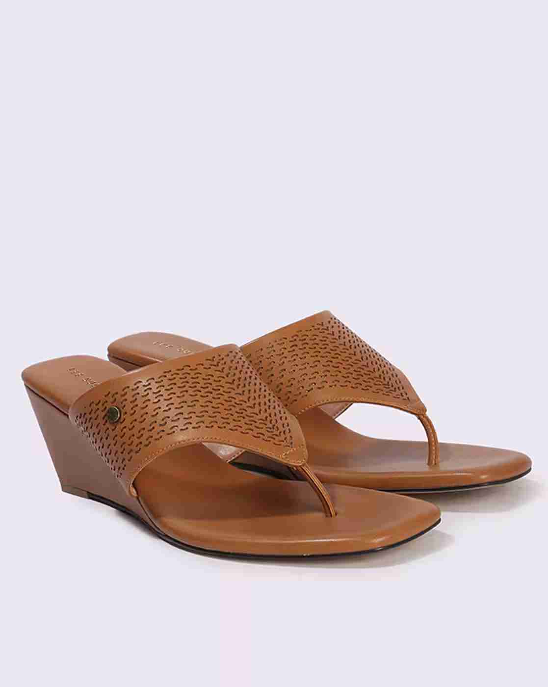 Lee Cooper | Women Thong-Strap Wedges with Cutwork|0