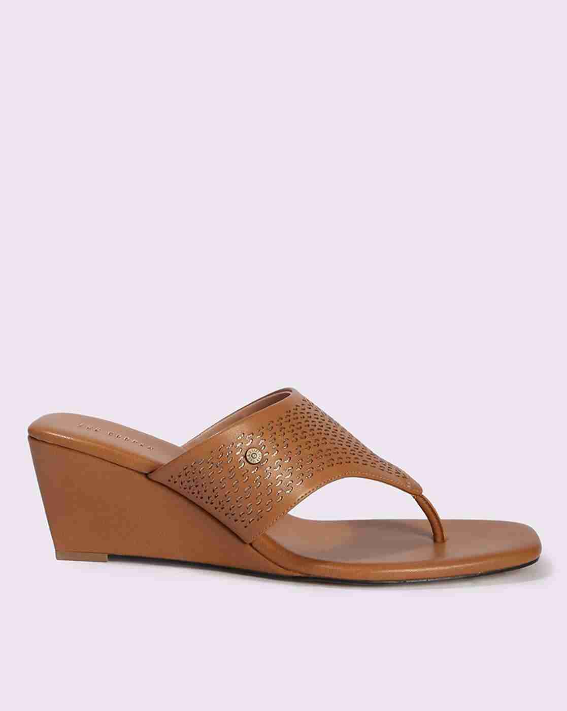 Lee Cooper | Women Thong-Strap Wedges with Cutwork|1