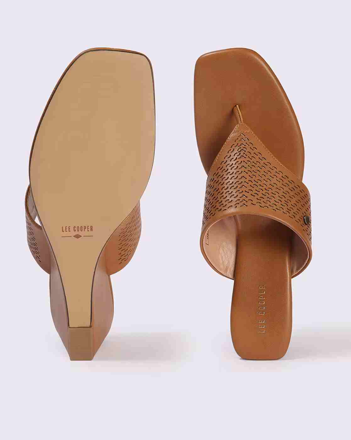 Lee Cooper | Women Thong-Strap Wedges with Cutwork|2