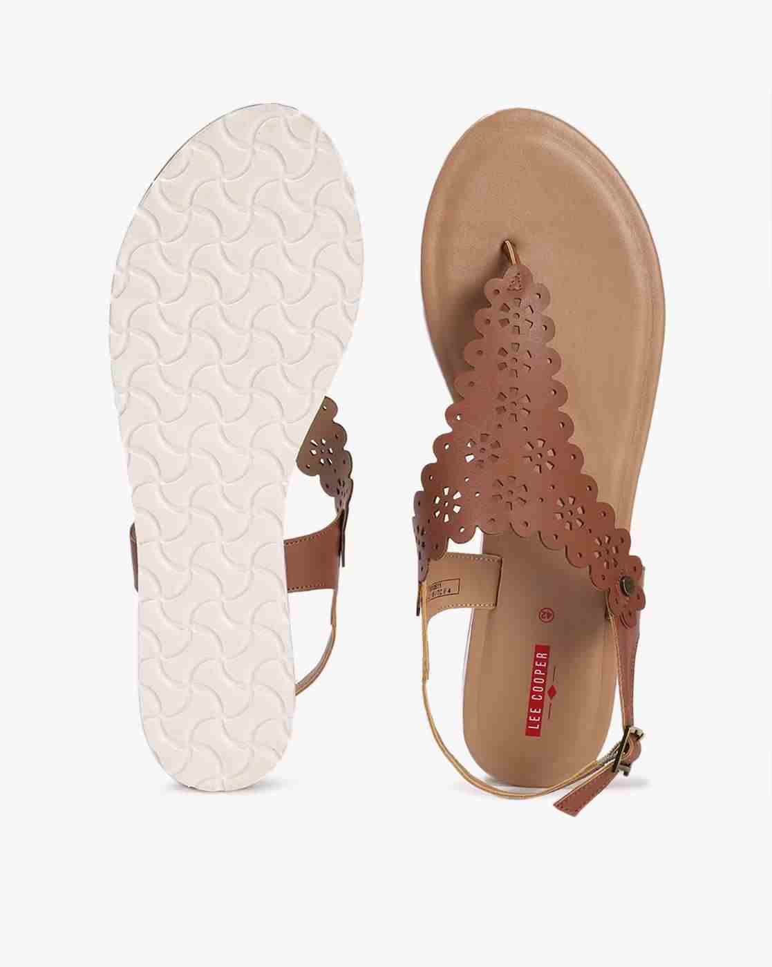 Lee Cooper | Women Floral Cutout Sling-Back Flat Sandals|2