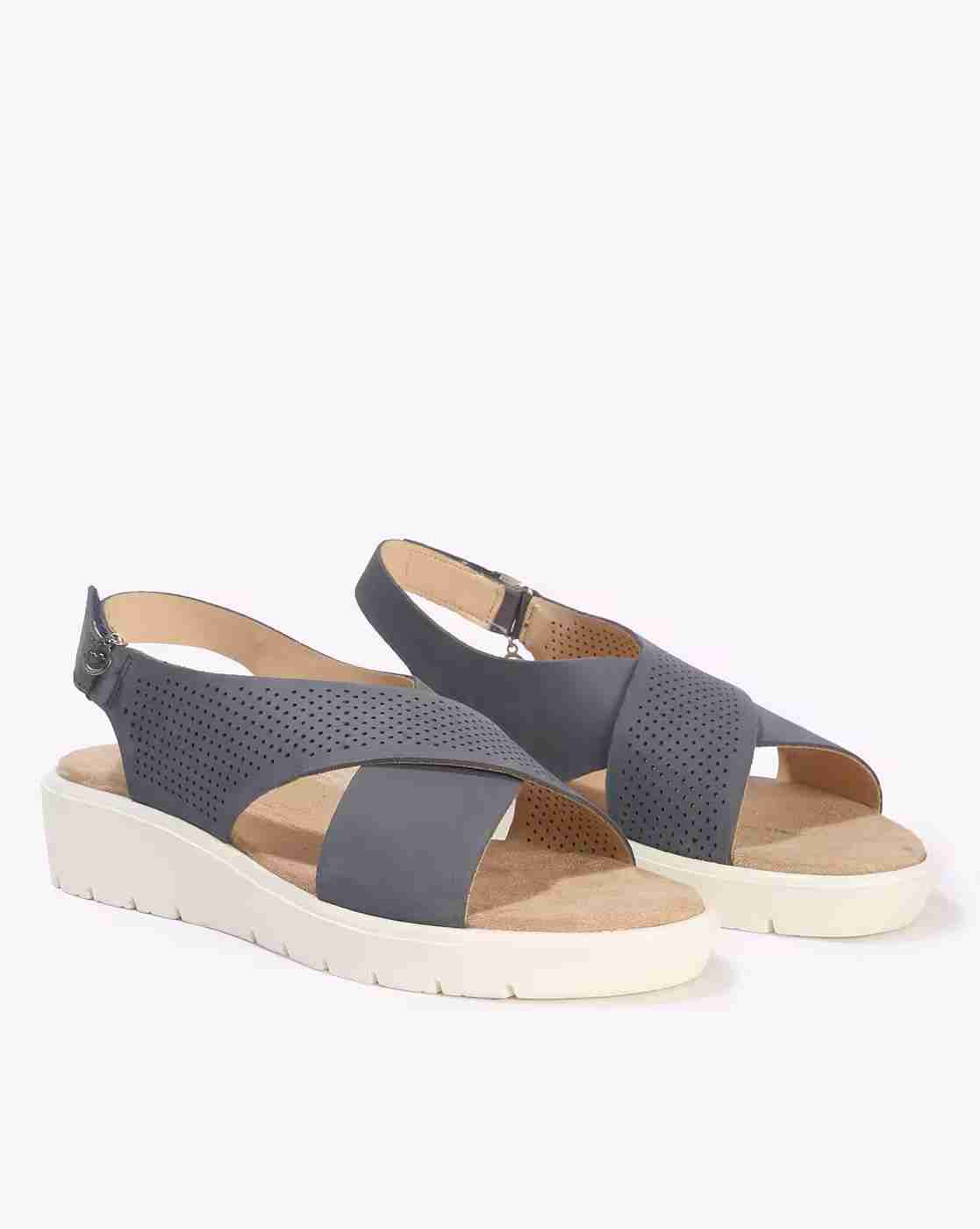 Women Open-Toe Wedges with Velcro Fastening