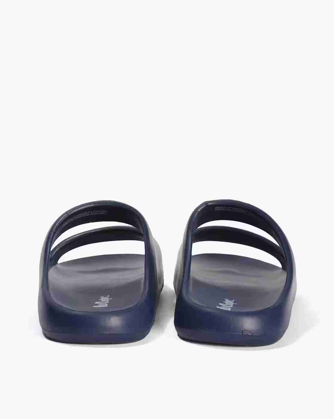 Lee Cooper | Men Brand Print Double-Strap Slides|3