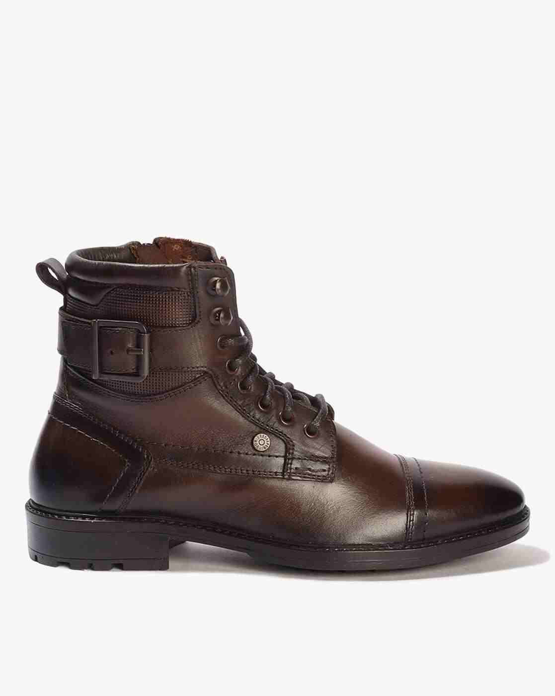 Men Lace-Up Ankle-Length Boots