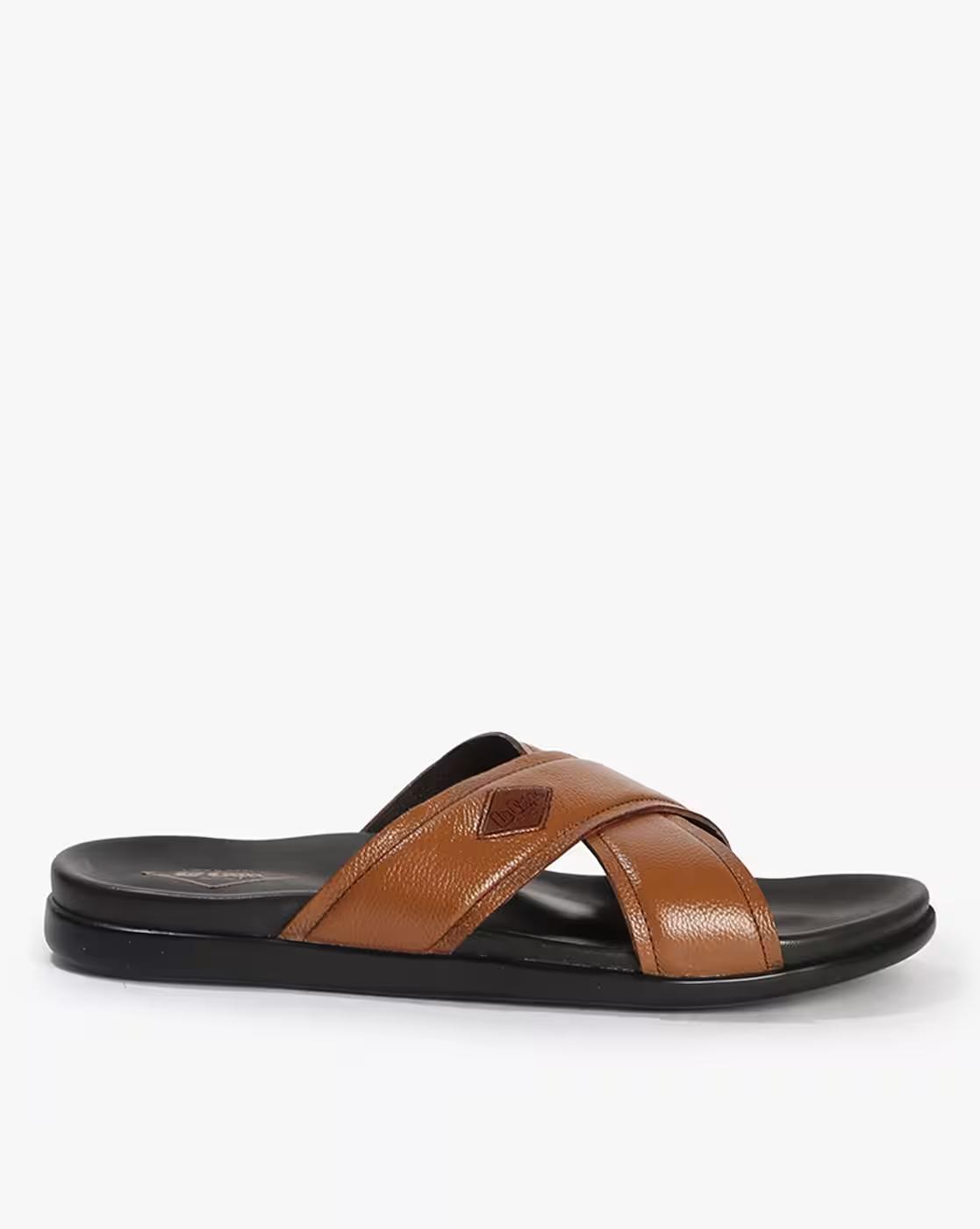 Lee Cooper | Men Leather Cross Strap Sandals|1