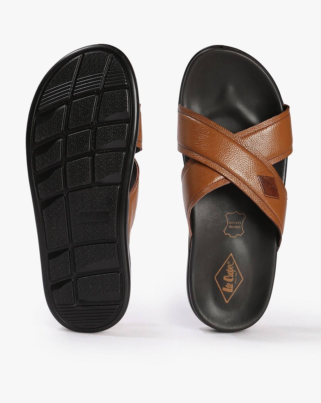 Lee Cooper | Men Leather Cross Strap Sandals|2