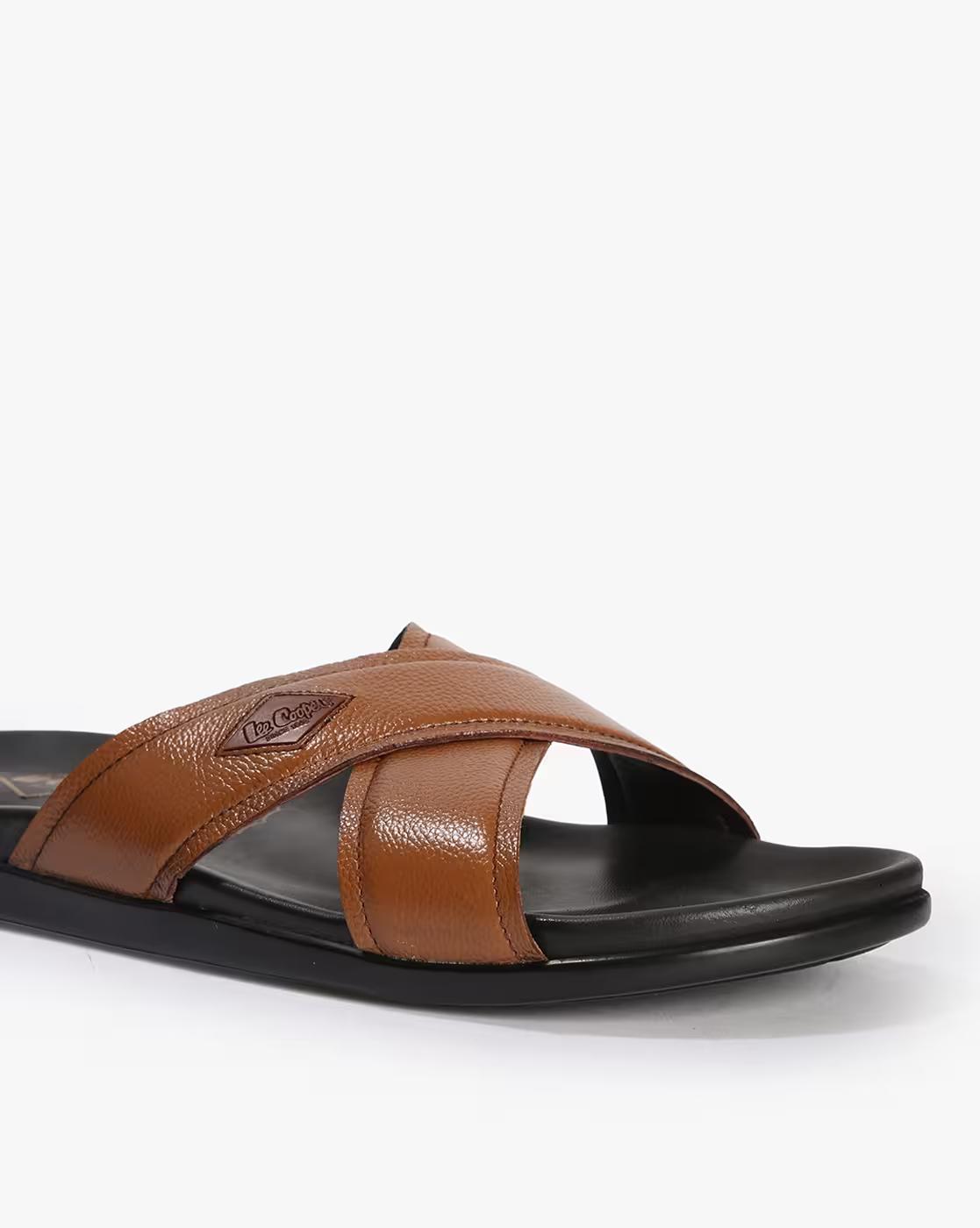 Lee Cooper | Men Leather Cross Strap Sandals|4