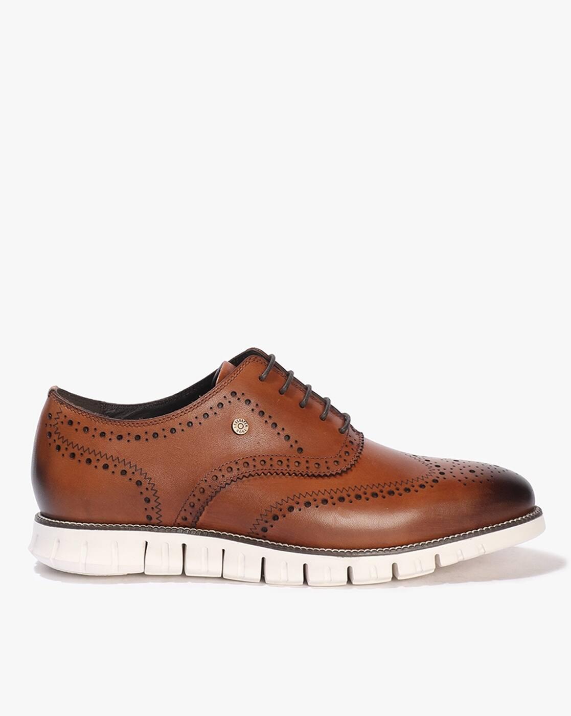 Men Leather Lace-Up Brogue Shoes
