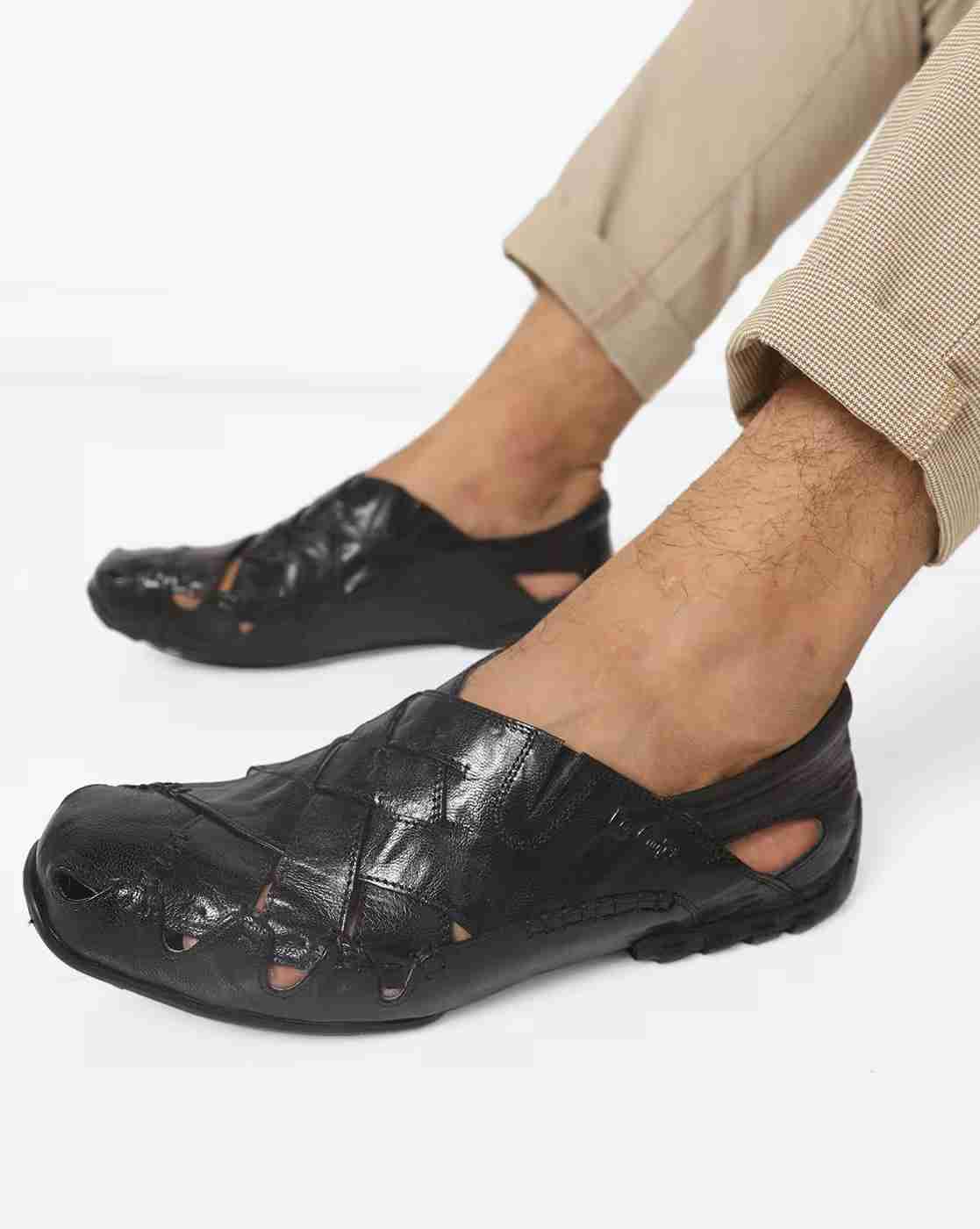 Textured Casual Sandals with Cut-Outs