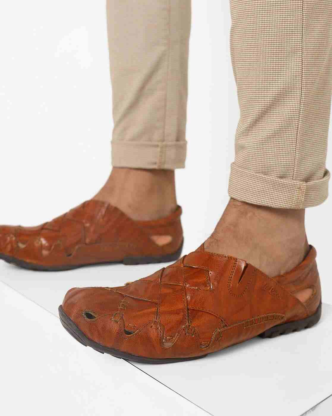 Lee Cooper | Textured Casual Sandals with Cut-Outs|0