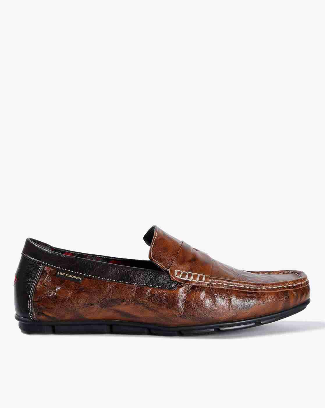 Lee Cooper | Textured Leather Penny Loafers|0