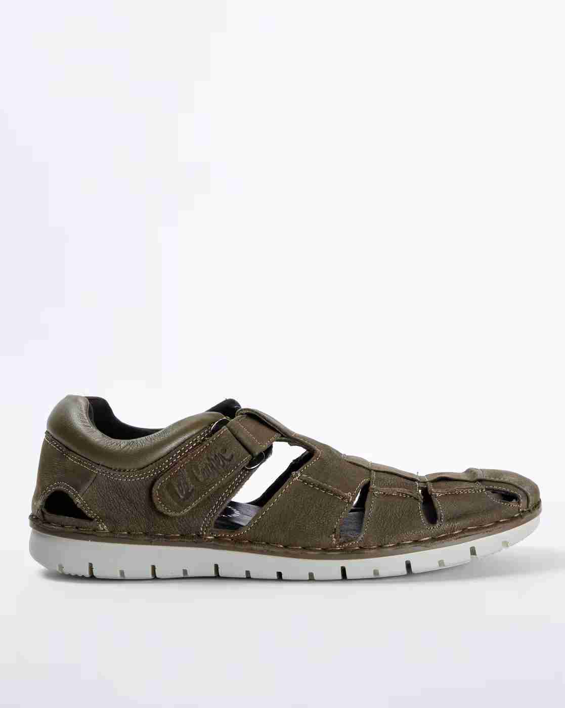 Textured Multi-Strap Sandals with Velcro Closure