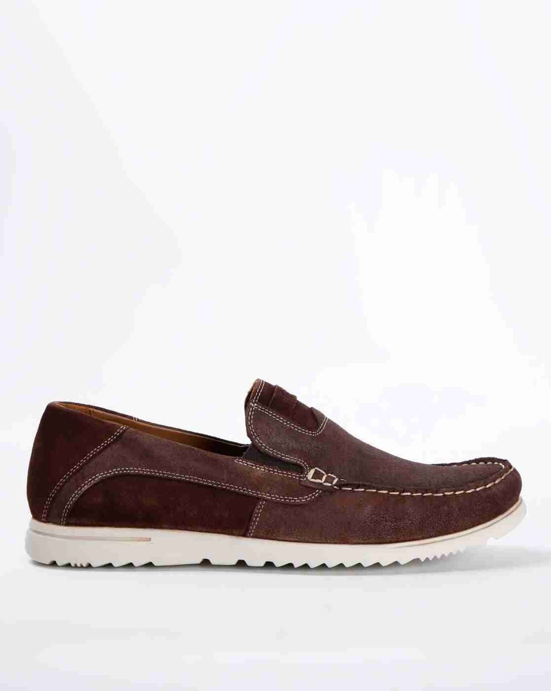Panelled Moccasins with Stitch Detail
