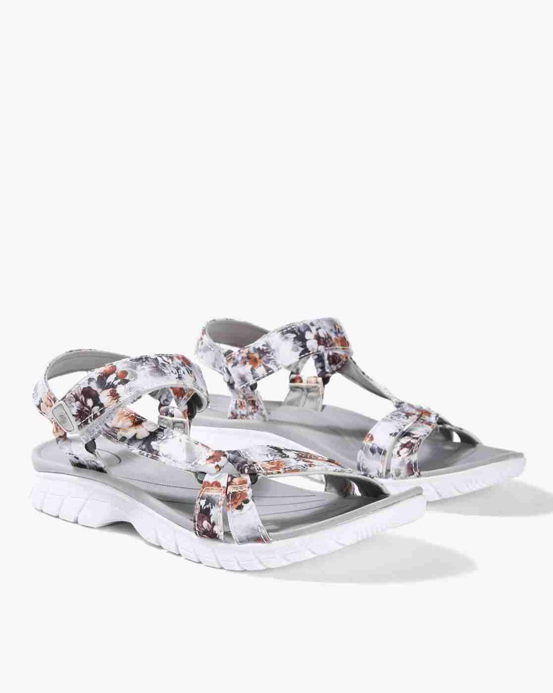 Floral Print Strappy Platform Sandals