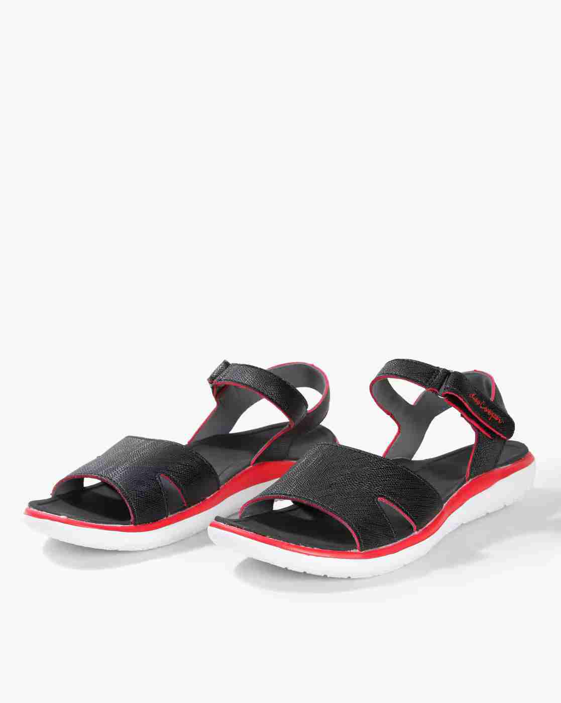 Strappy Platform Sandals with Velcro Closure