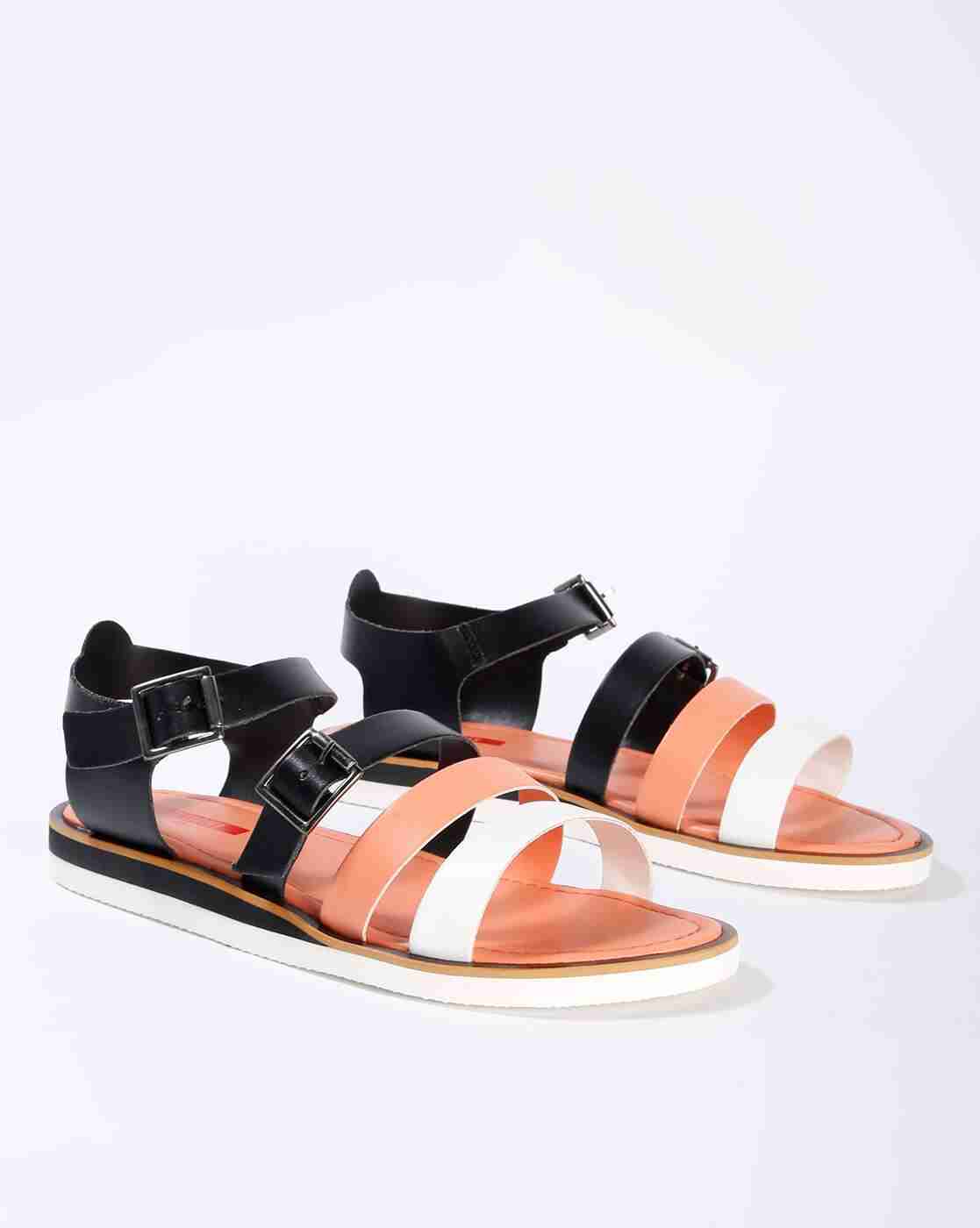 Colourblock Strappy Slingback Sandals