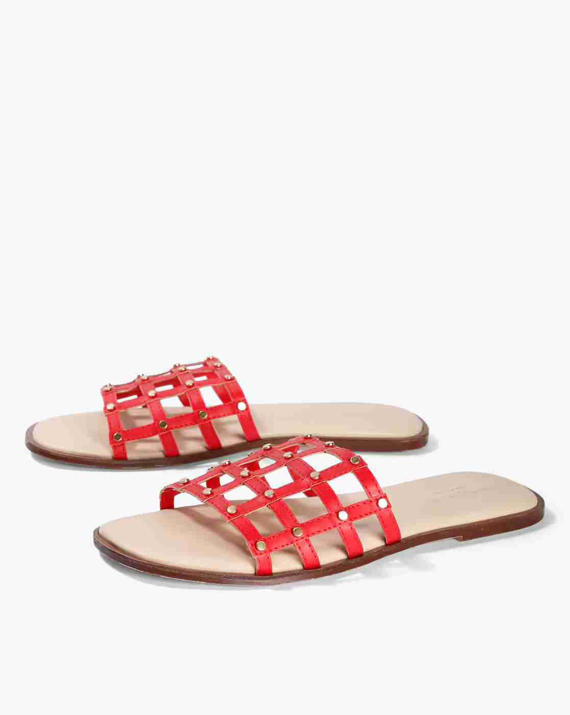 Embellished Slip-On Flat Sandals