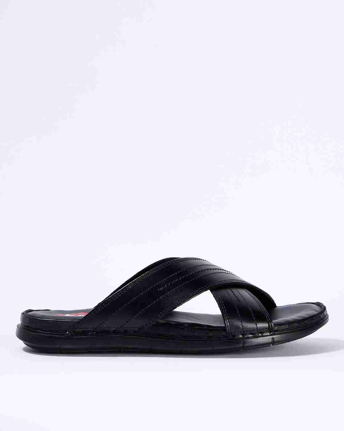 Panelled Criss-Cross Strap Flip-Flops