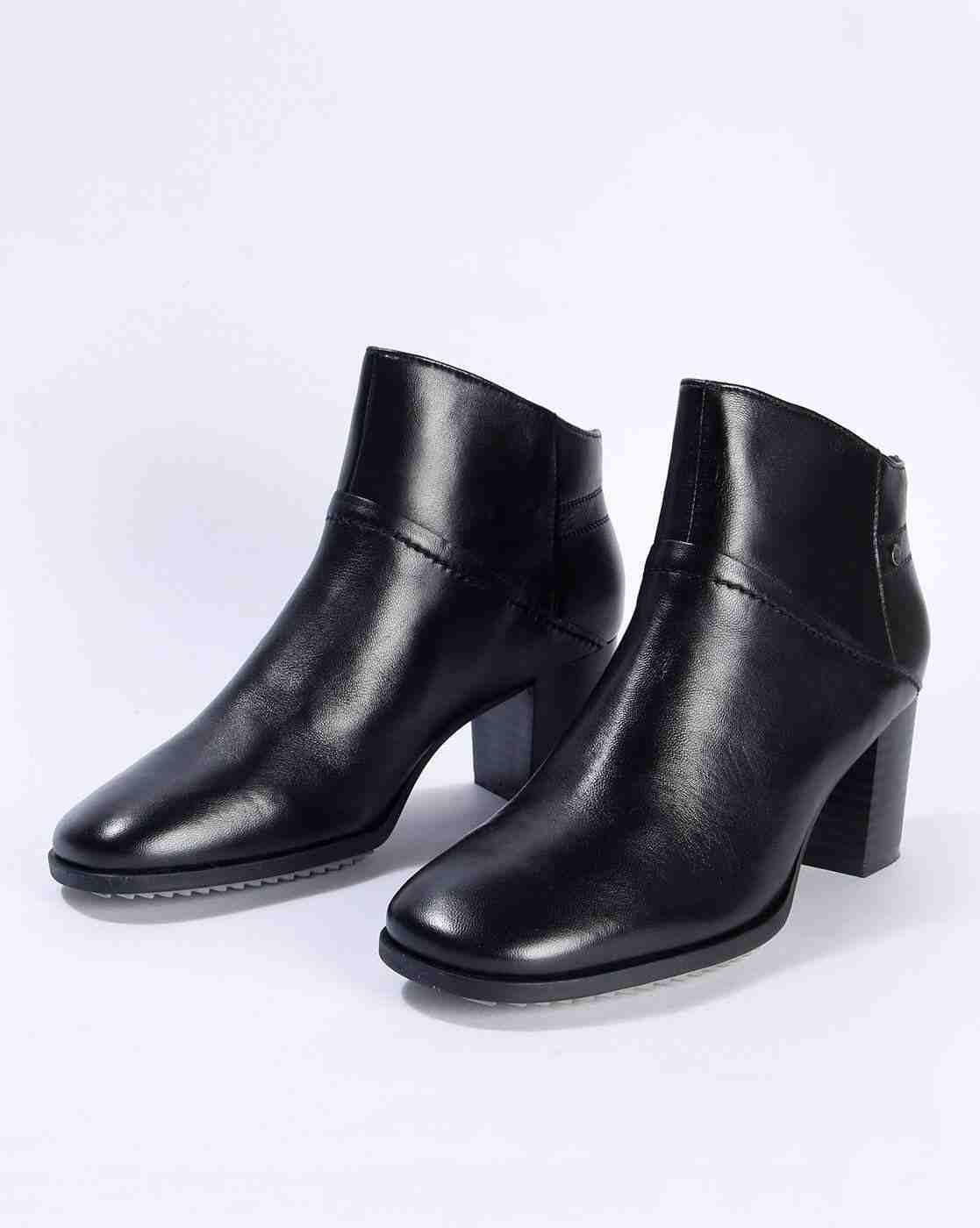 Ankle-Length Boots with Chunky Heels