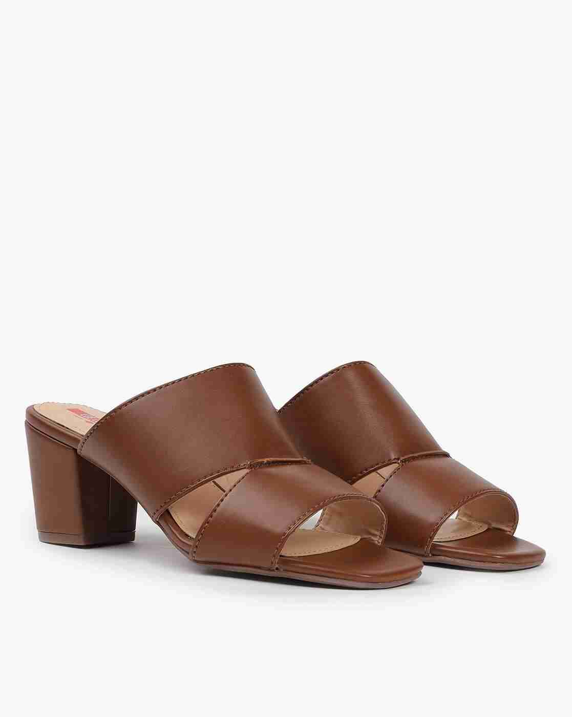 Double-Strap Chunky-Heeled Sandals