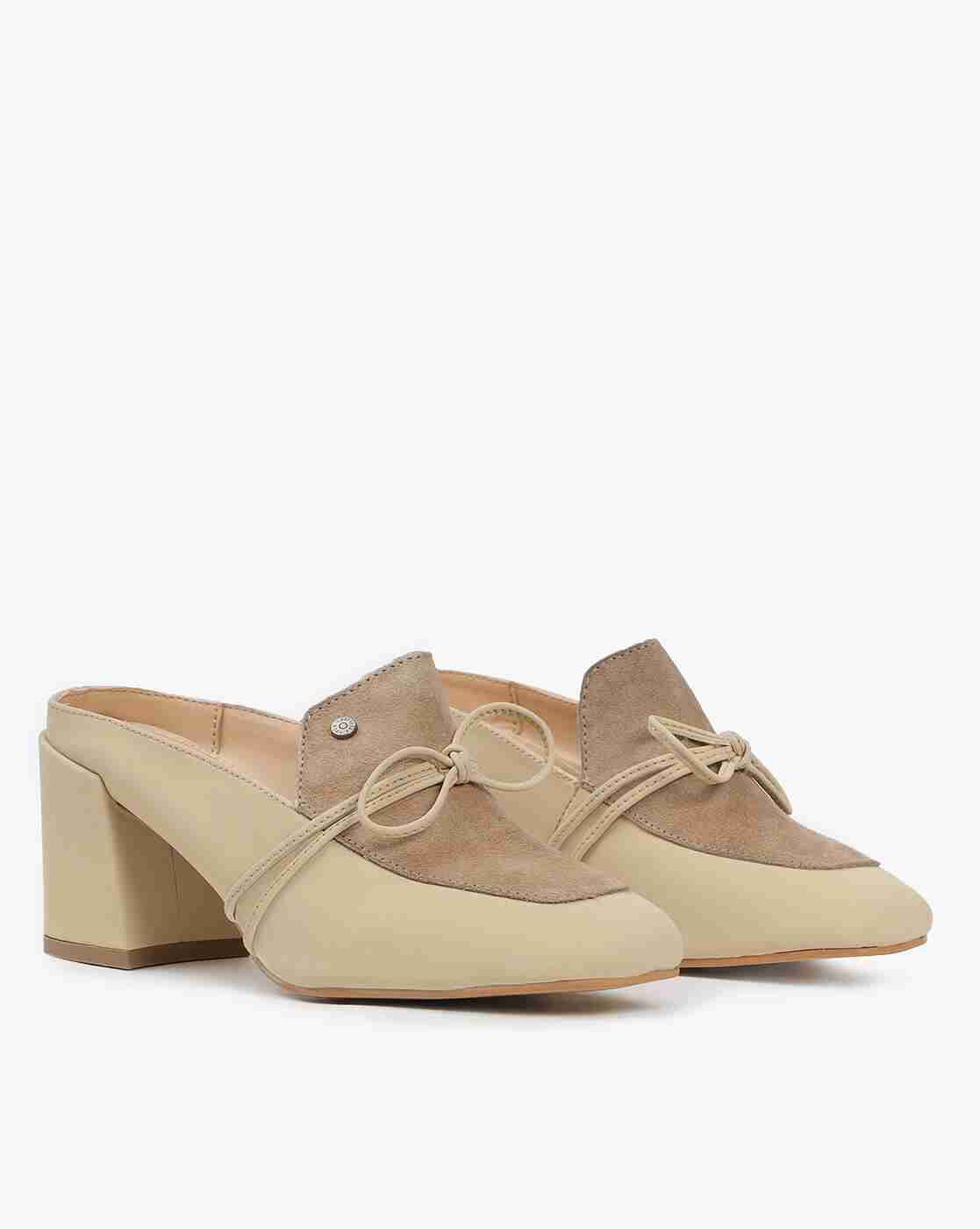 Lee Cooper | Slip-On Chunky Heels with Tie-Up|0