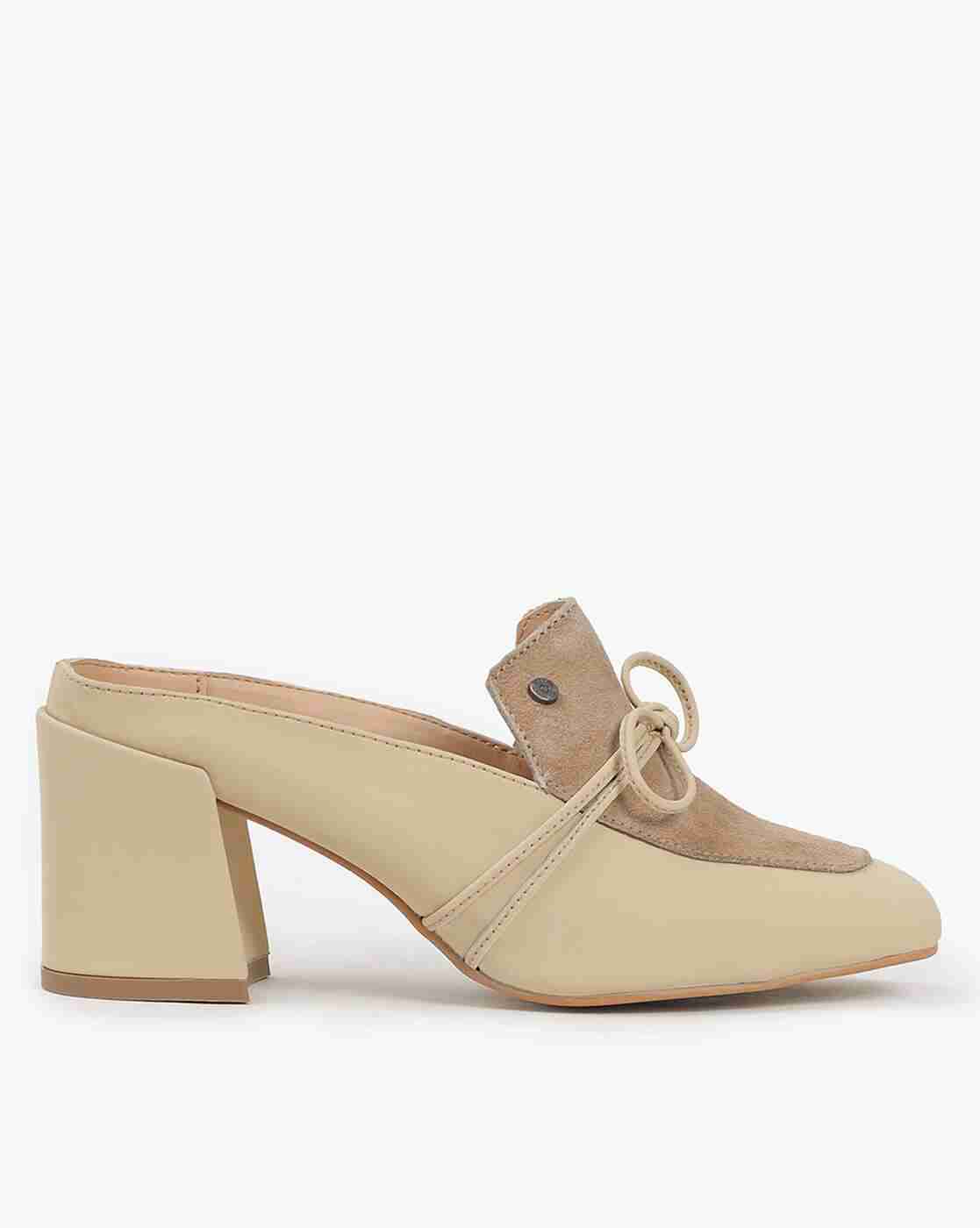 Lee Cooper | Slip-On Chunky Heels with Tie-Up|1