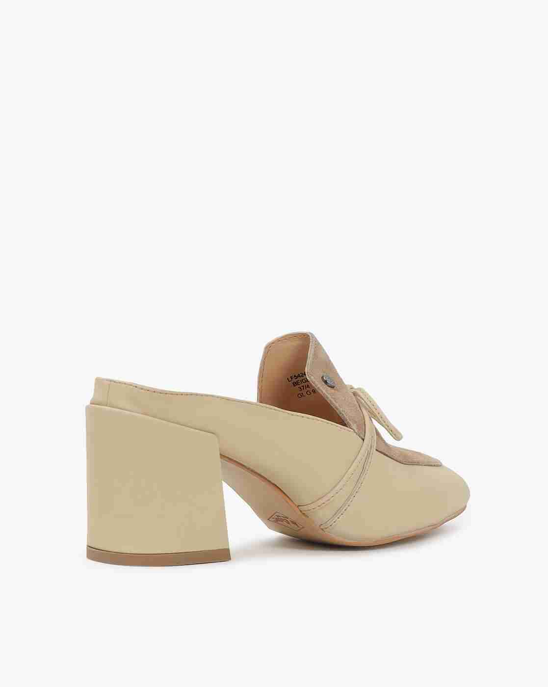 Lee Cooper | Slip-On Chunky Heels with Tie-Up|2