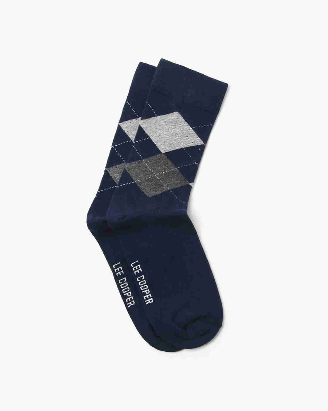 Lee Cooper | Geometric Patterned-Knit Mid-Calf Length Everyday Socks|0