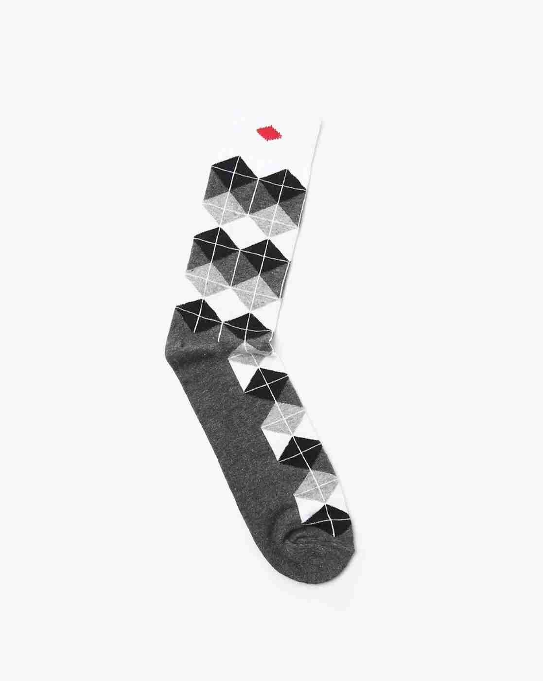 Lee Cooper | Geometric Patterned-Knit Mid-Calf Length Everyday Socks|1