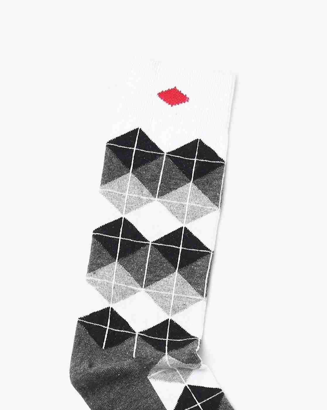 Lee Cooper | Geometric Patterned-Knit Mid-Calf Length Everyday Socks|2
