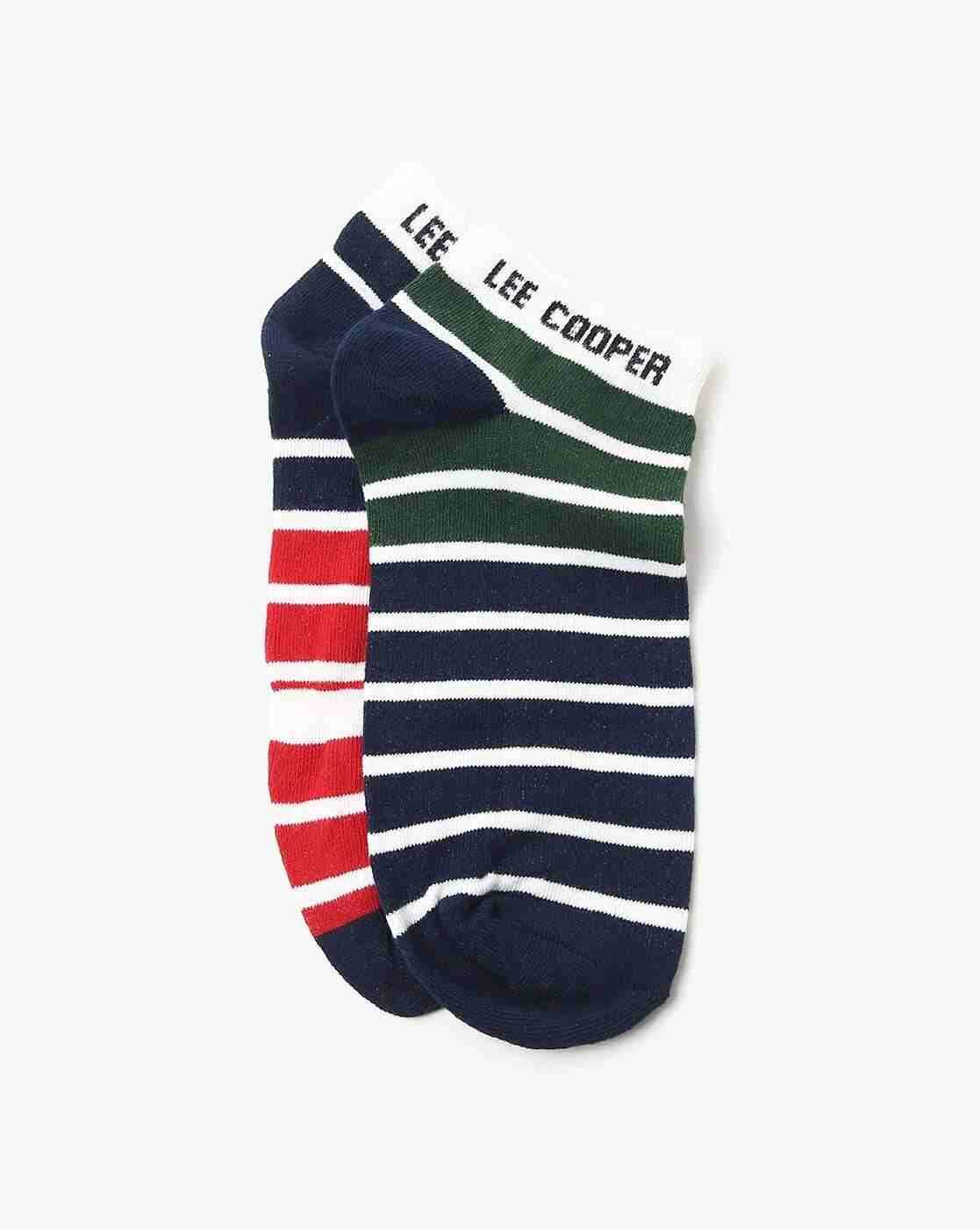 Lee Cooper | Pack of 2 Stripe Patterned-Knit Ankle-Length Socks|0