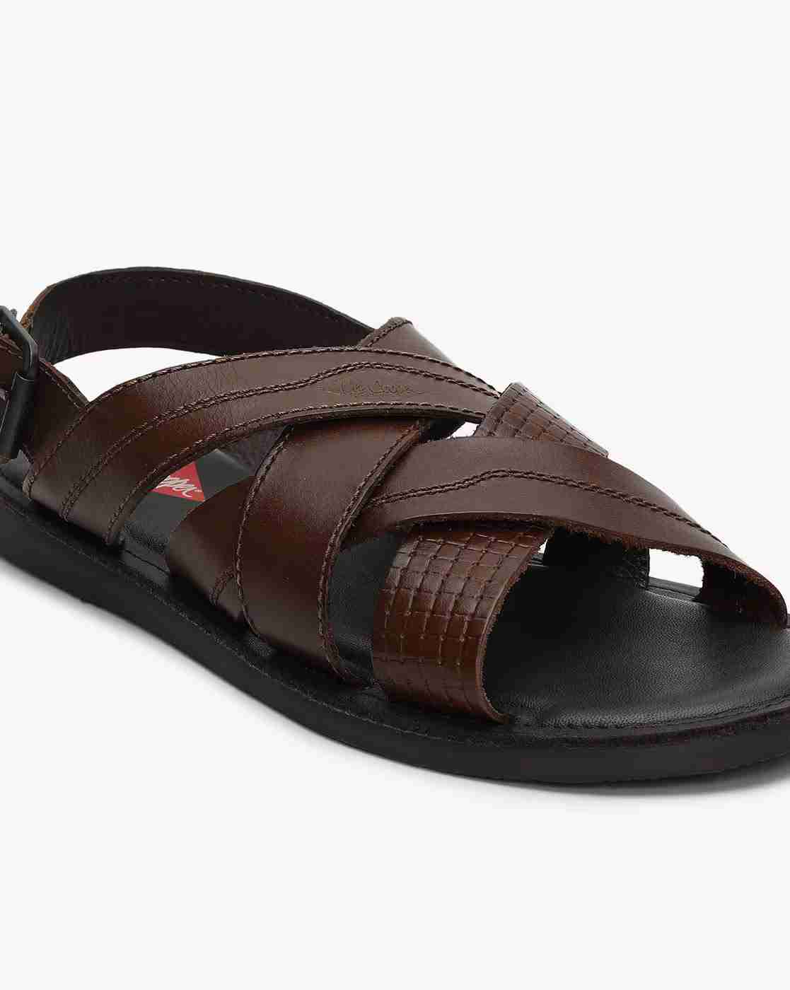Lee Cooper | Cross-Cross Leather Sandals with Buckle Fastening|3