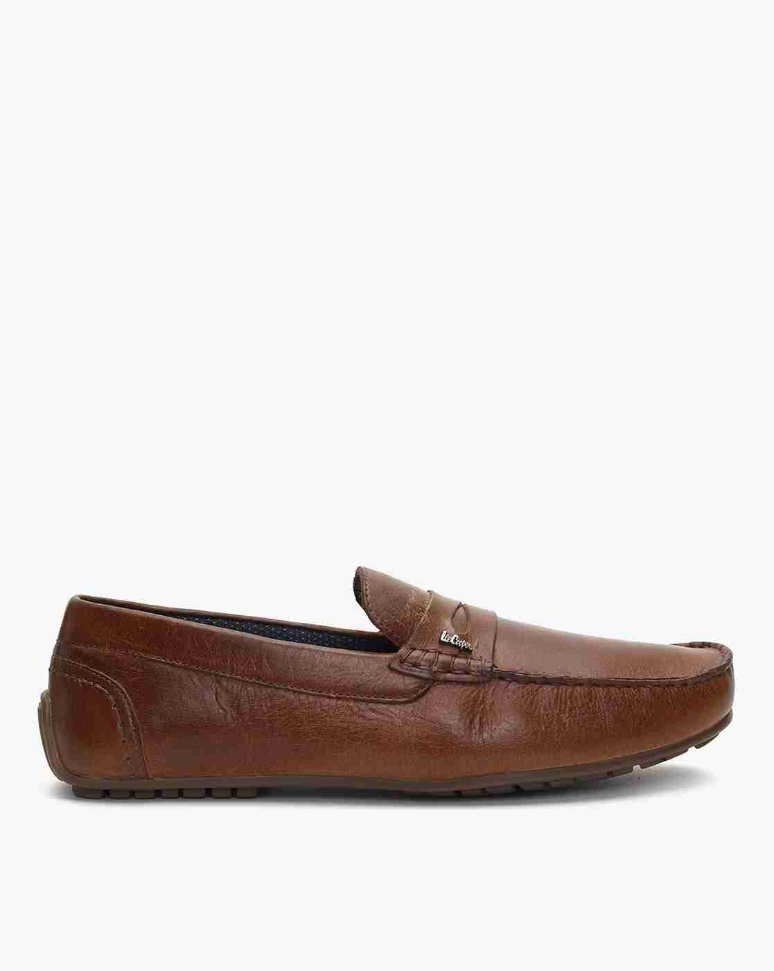 Leather Round-Toe Penny Loafers