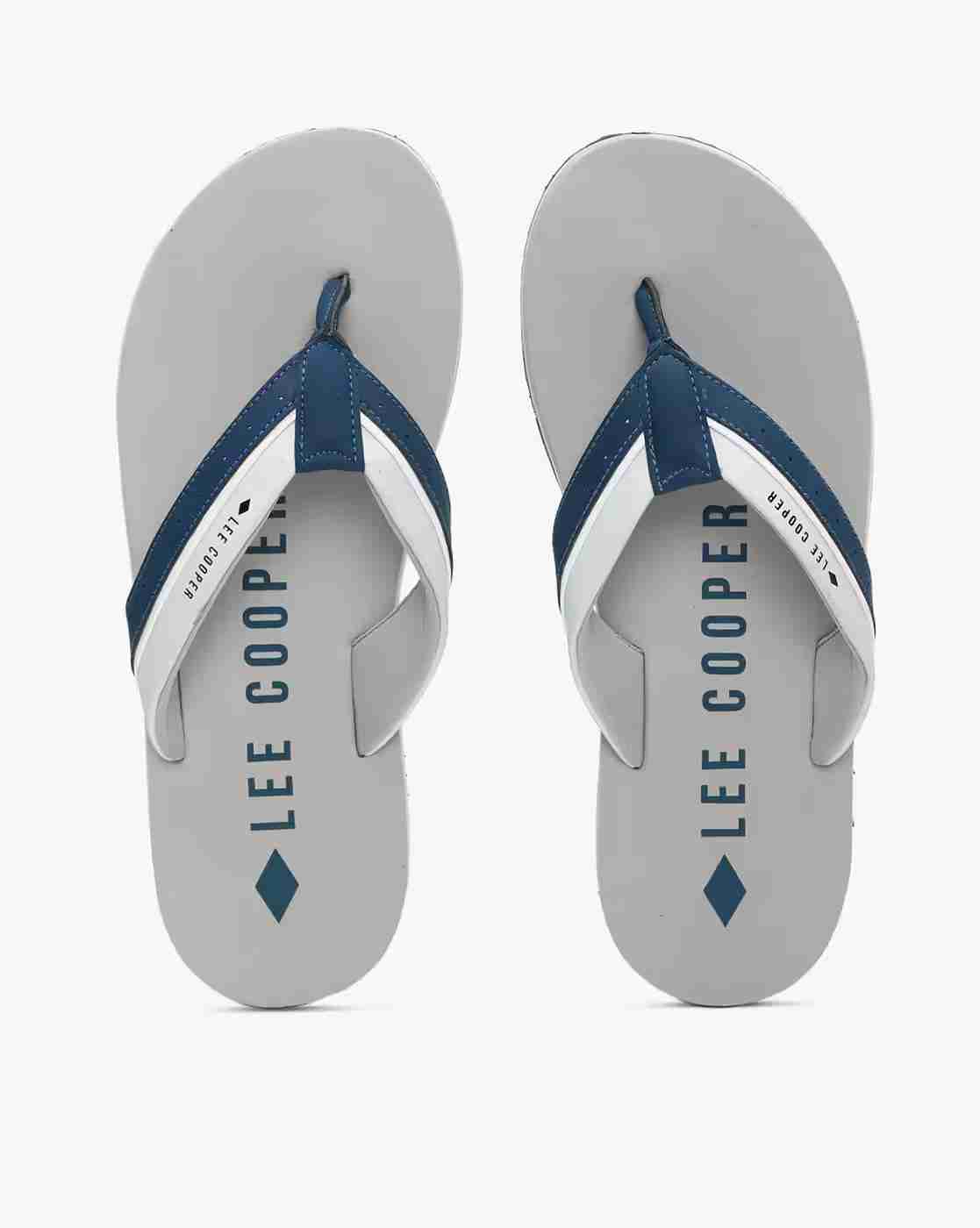 Brand Print Flip-Flops with Colorblock Strap