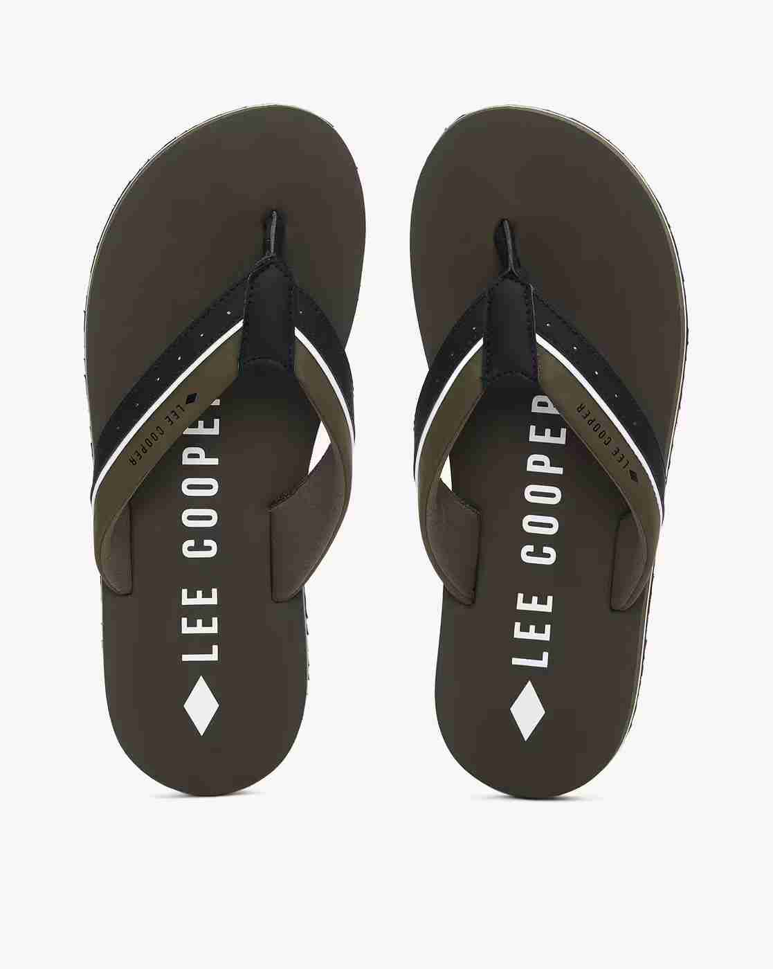 Brand Print Flip-Flops with Colorblock Strap