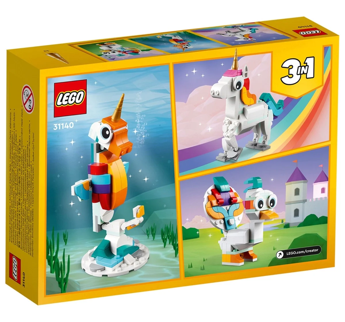 LEGO Creator Magical Unicorn 31140 Building Toy Set (145 Pieces), 7Y+, Multicolor