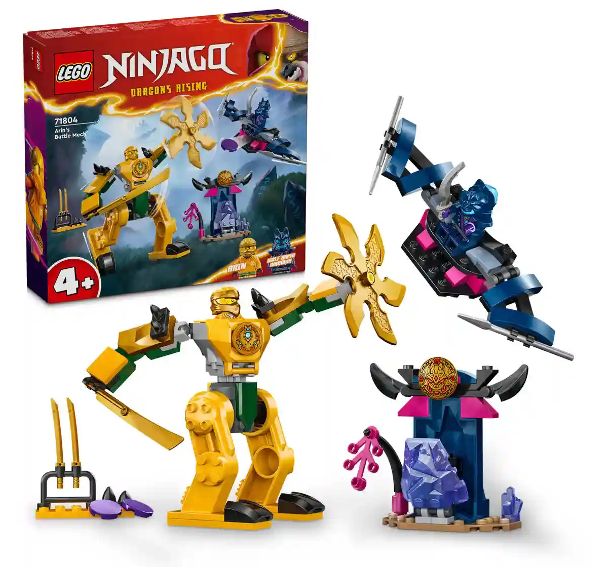 Lego Ninjago Arin’S Battle Mech Ninja Toy Set 71804 Multicolour For Kids Ages 4Y+ (104 Pieces)