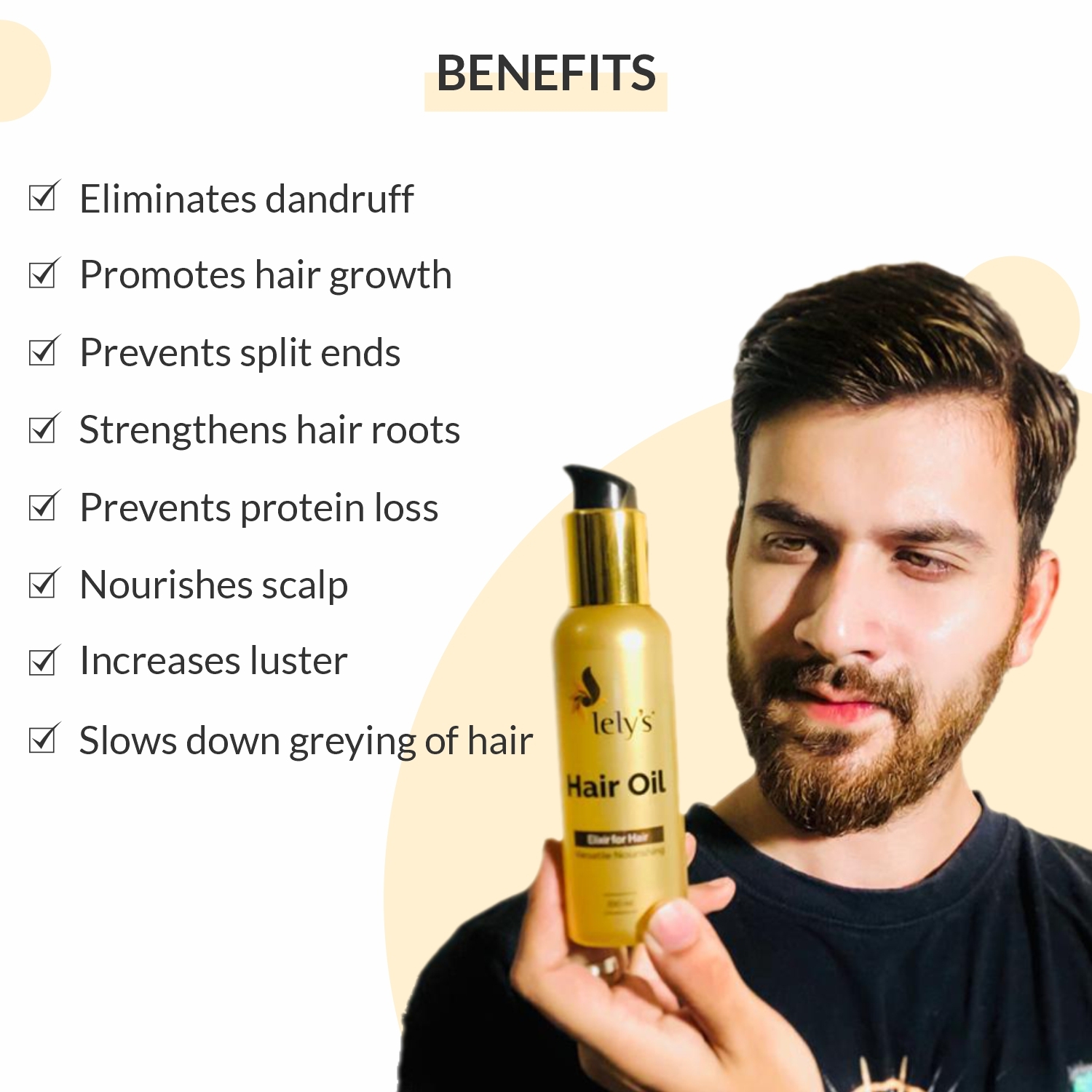 lely's | Lely’s Hair Oil For Hair Growth - Transforms Dry-Brittle Hair Into Silky, Reduces Hair Fall, Shiny And Smooth Hair, Soft And Firm Hair, Repairs Split Ends, Control Hair Damage - 100 Ml 1