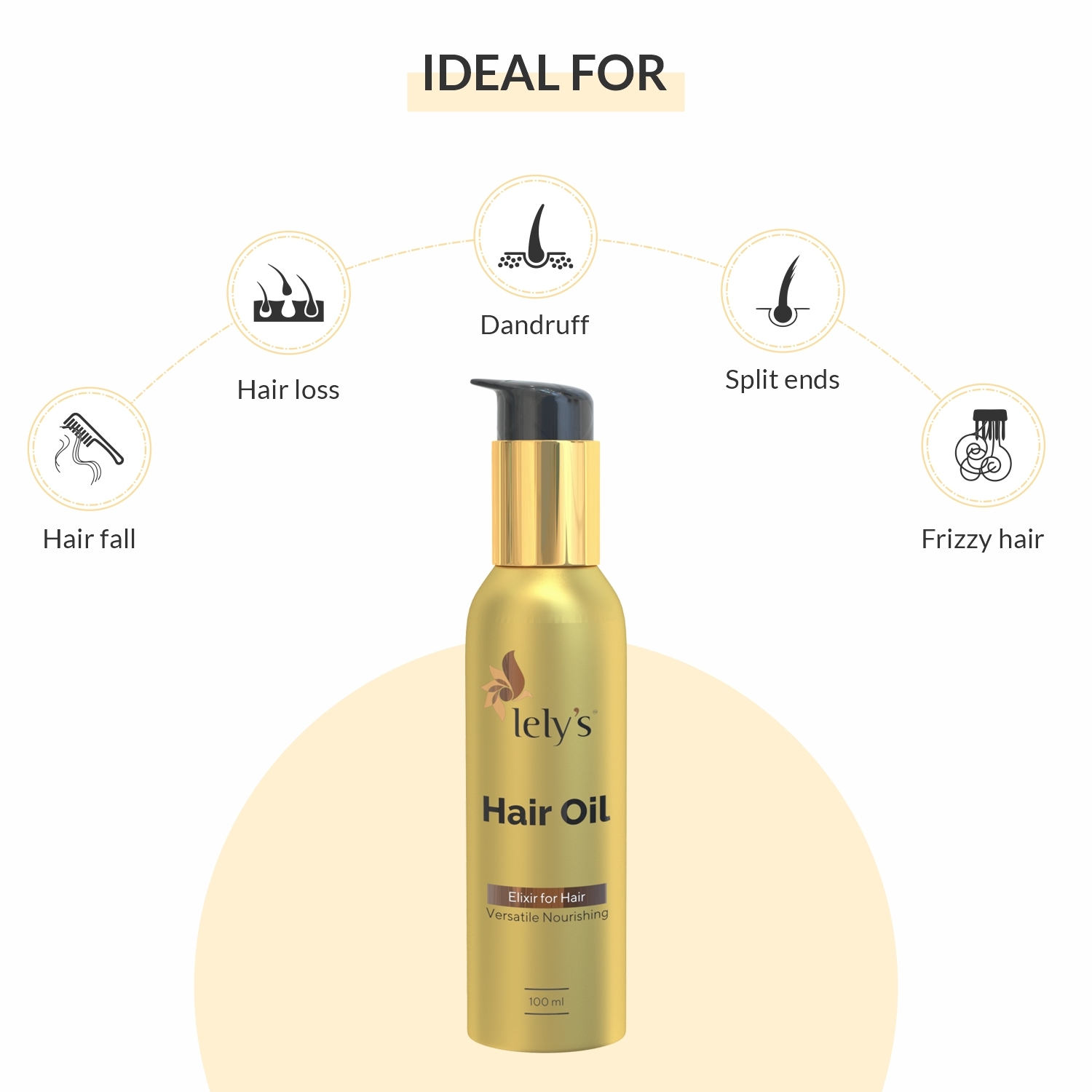 lely's | Lely’s Hair Oil For Hair Growth - Transforms Dry-Brittle Hair Into Silky, Reduces Hair Fall, Shiny And Smooth Hair, Soft And Firm Hair, Repairs Split Ends, Control Hair Damage - 100 Ml 2