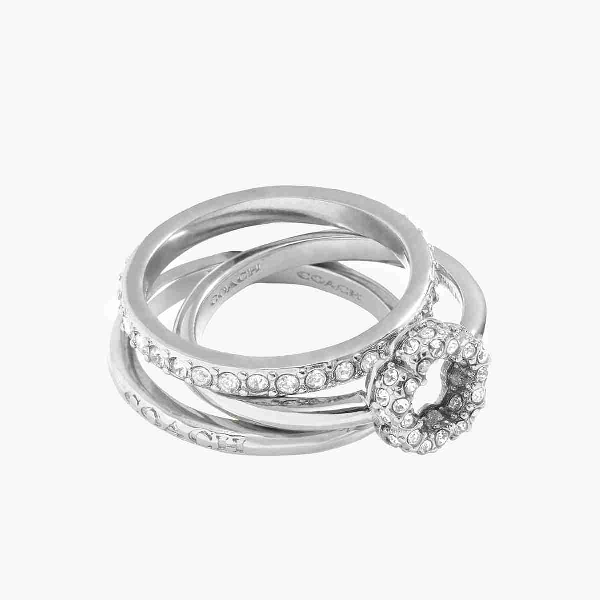 Pave Tea Rose Ring Set