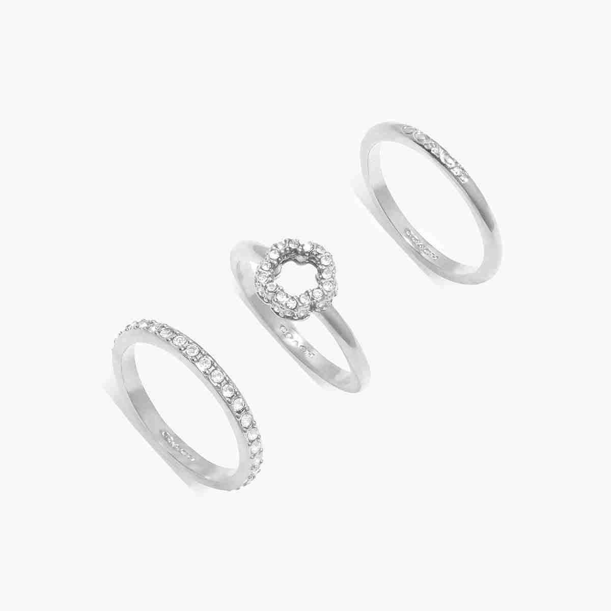 Pave Tea Rose Ring Set