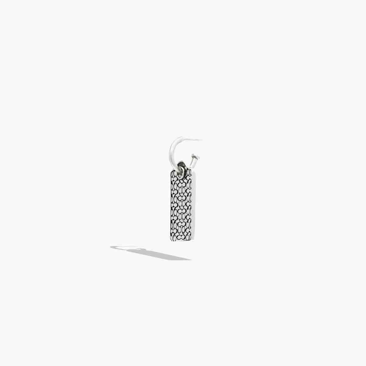 Mens Signature Tag Charm Huggie