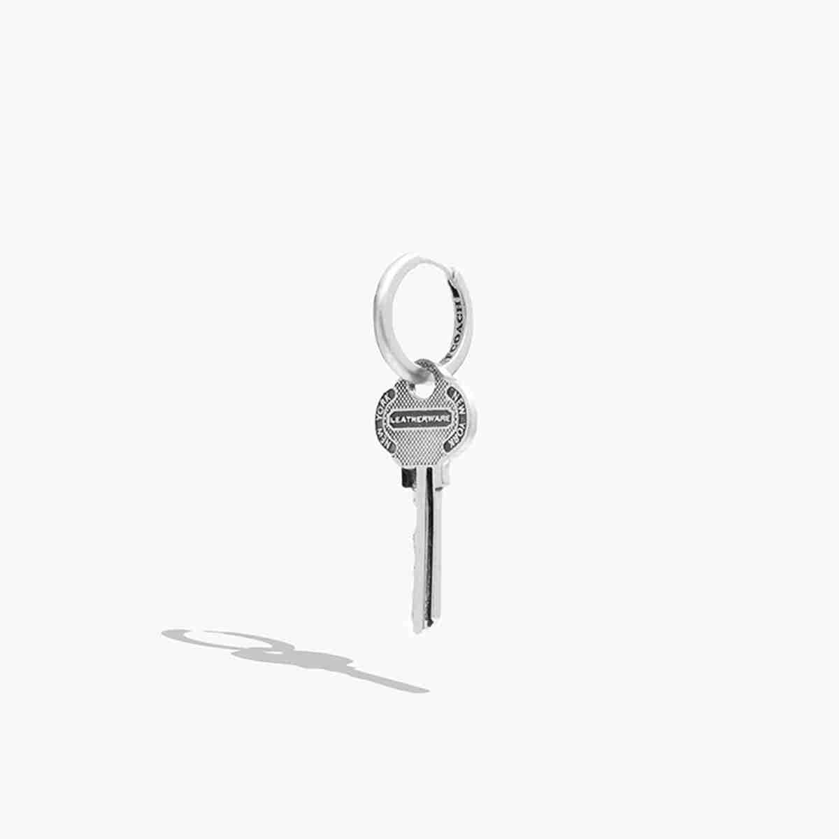 Signature Key Charm Huggie