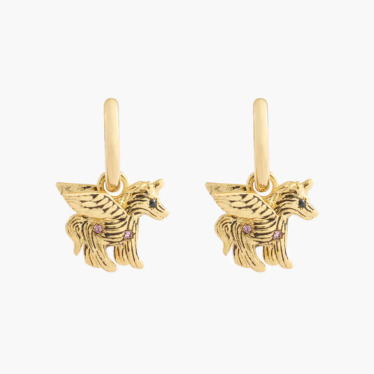 Pegasus Charm Huggie Earrings