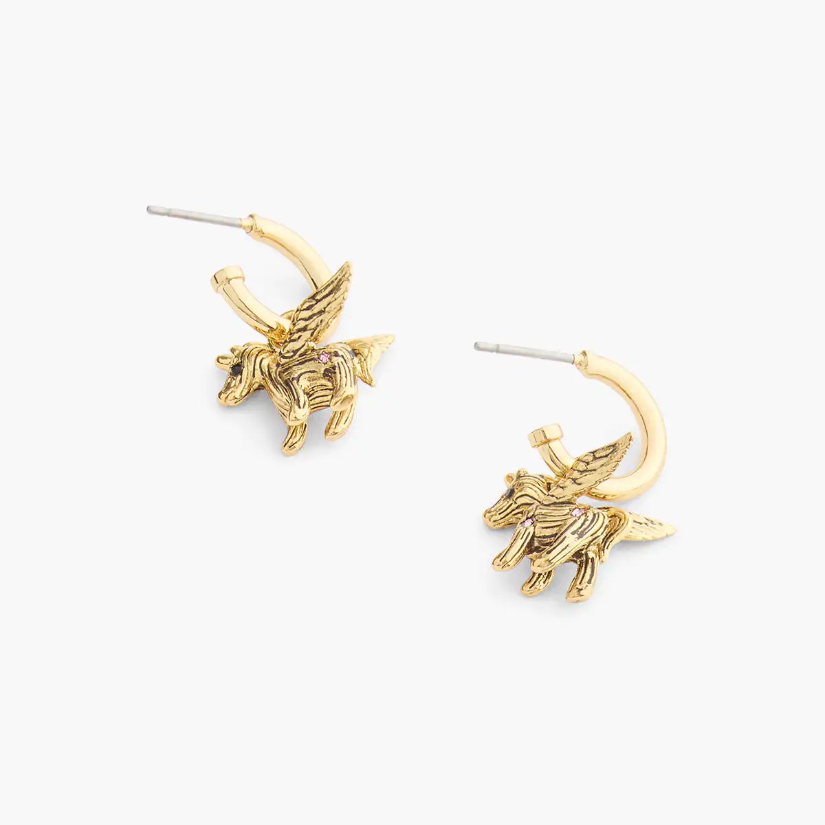 Pegasus Charm Huggie Earrings