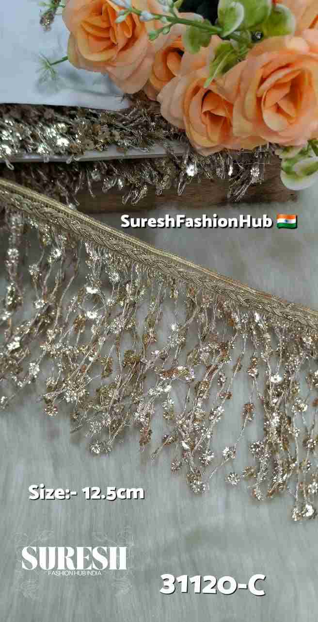 Pearl Floral Sequin Jari Jalar Lace- 31120