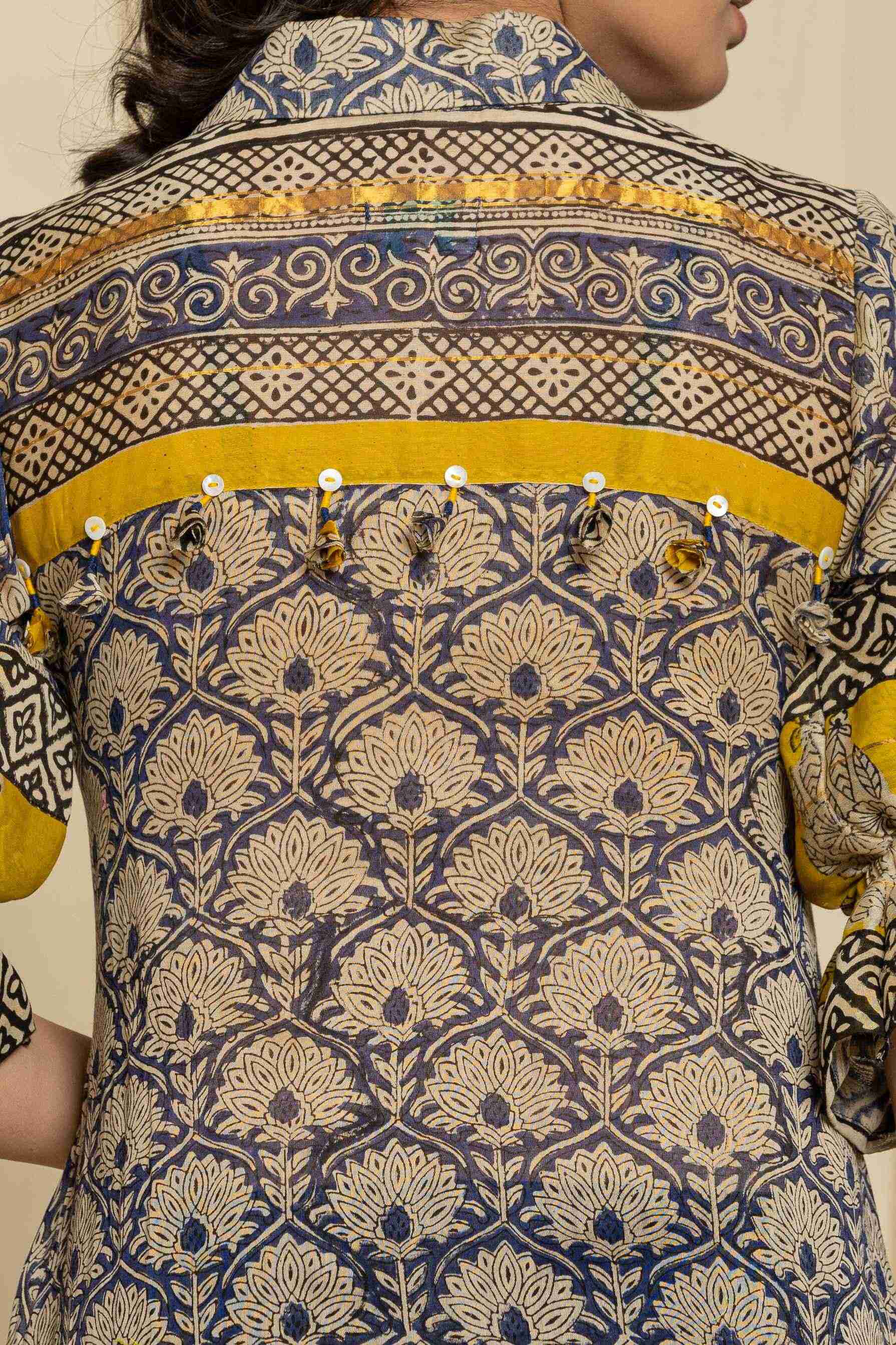Block printed short dress