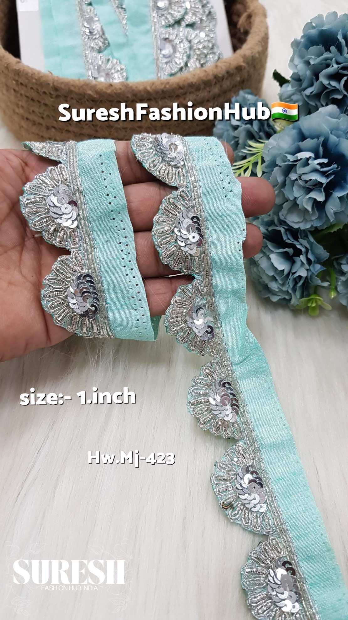 Green Grace Silver Scallop Handmade Lace – Hw.Mj-423