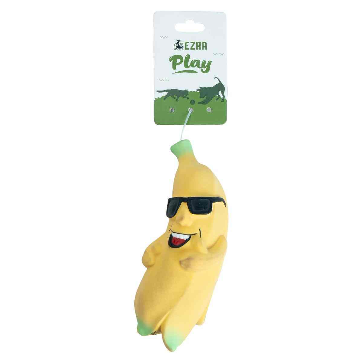 Ezra Play Banana Squeaky Latex Toy